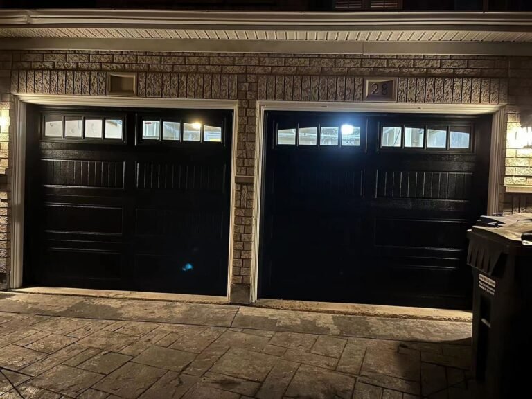 Two-single-doors-black-garage-doors