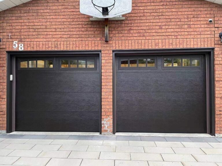 black-double-garage-door-with-windows