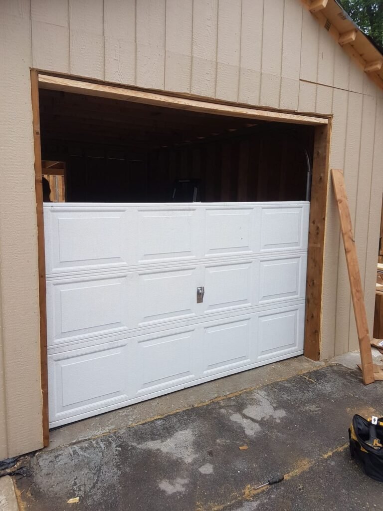 white-color-garage-door-installation