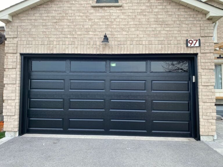 double residential garage door black