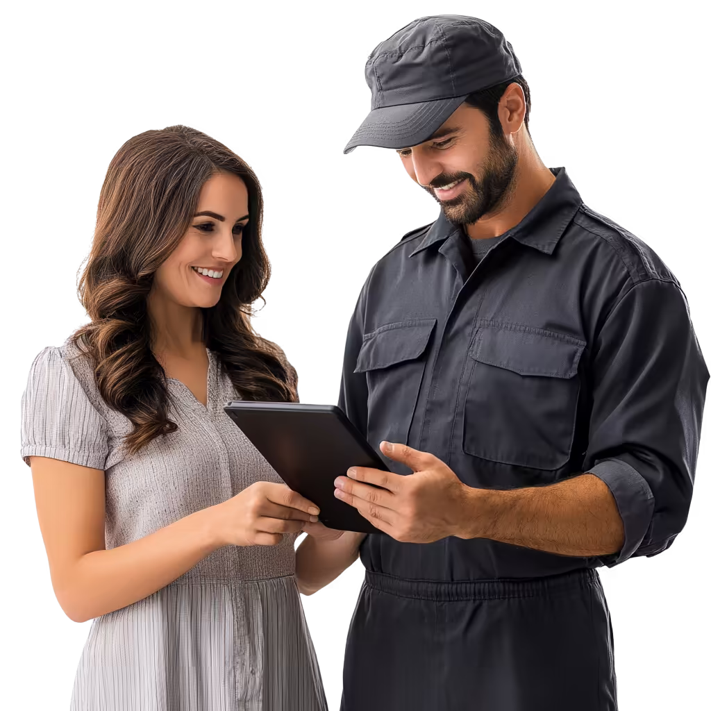 Technician and a Woman